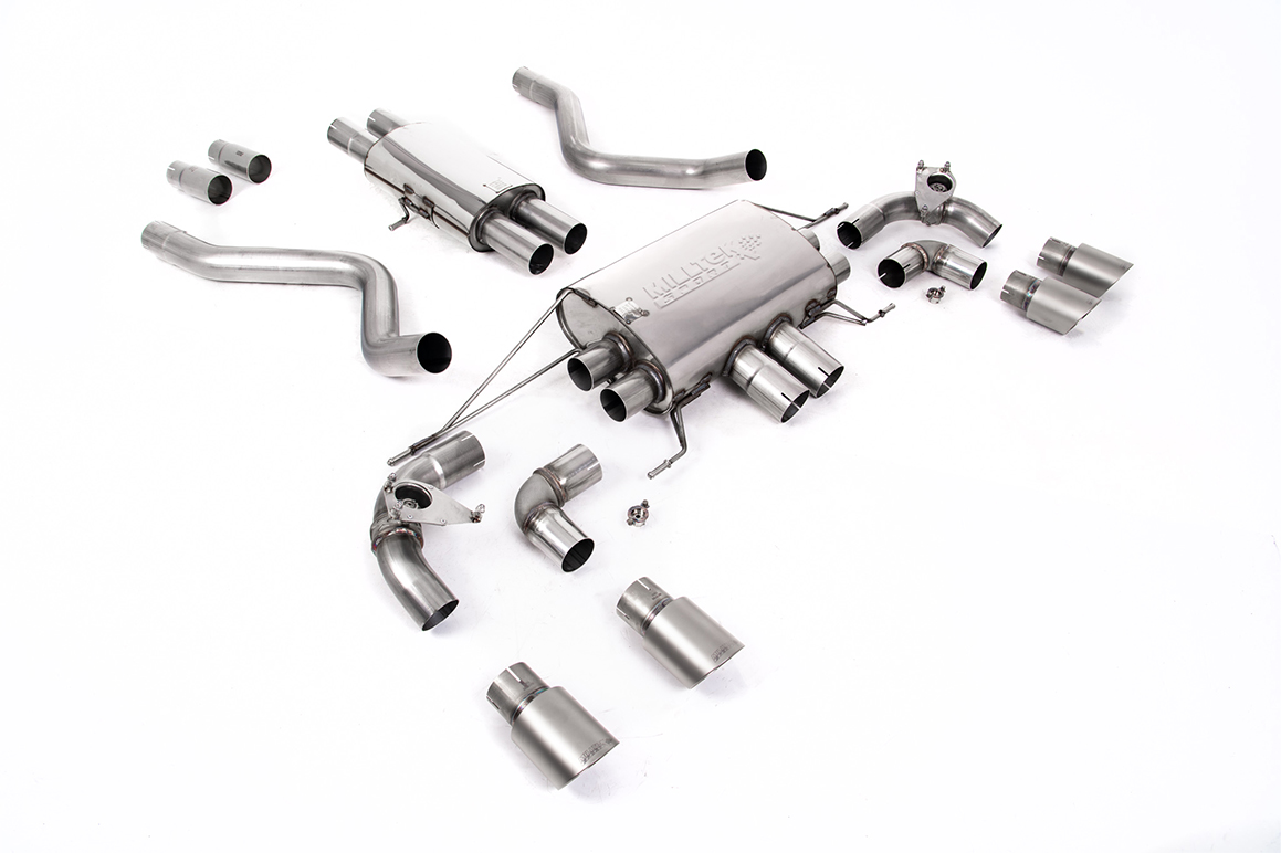 Land Rover Part. Filter-back Defender 90 5.0 V8 Milltek Twin GT-90 Brushed Titanium Trims