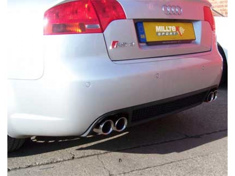 Milltek Audi RS4 B7 quad cat-back systeem met links + rechts 80m