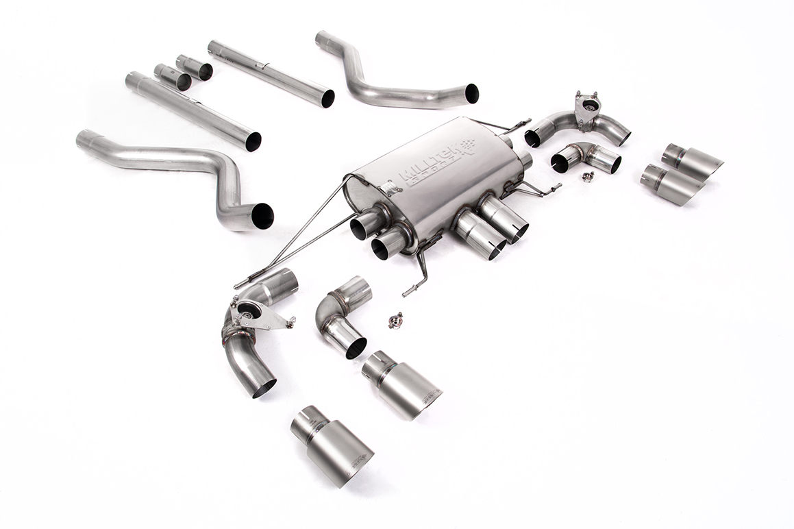 Land Rover Part. Filter-back Defender 90 5.0 V8 Milltek Twin GT-90 Brushed Titanium Trims