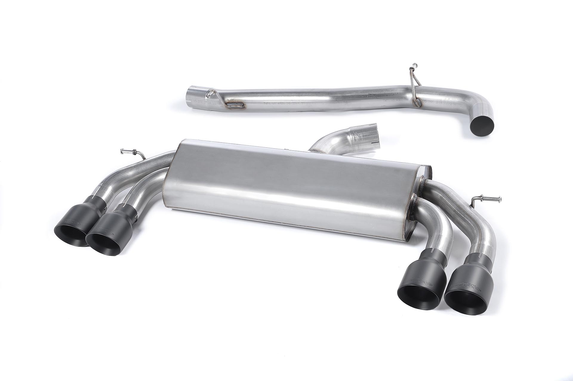 Milltek VW Golf VII R 14-16 Cat back Non-Resonated Race Dual Zwart 100mm GT100