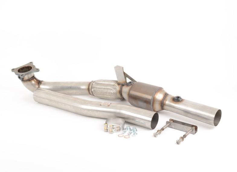 Milltek VW Scirocco R large-bore downpipe met hi-flow sport kata