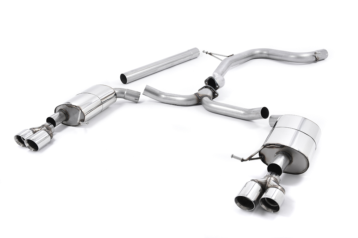 Seat Leon ST Cupra 280 & 290 CAT-BACK Non-resonated (luider) Quad Round Polished Tips
