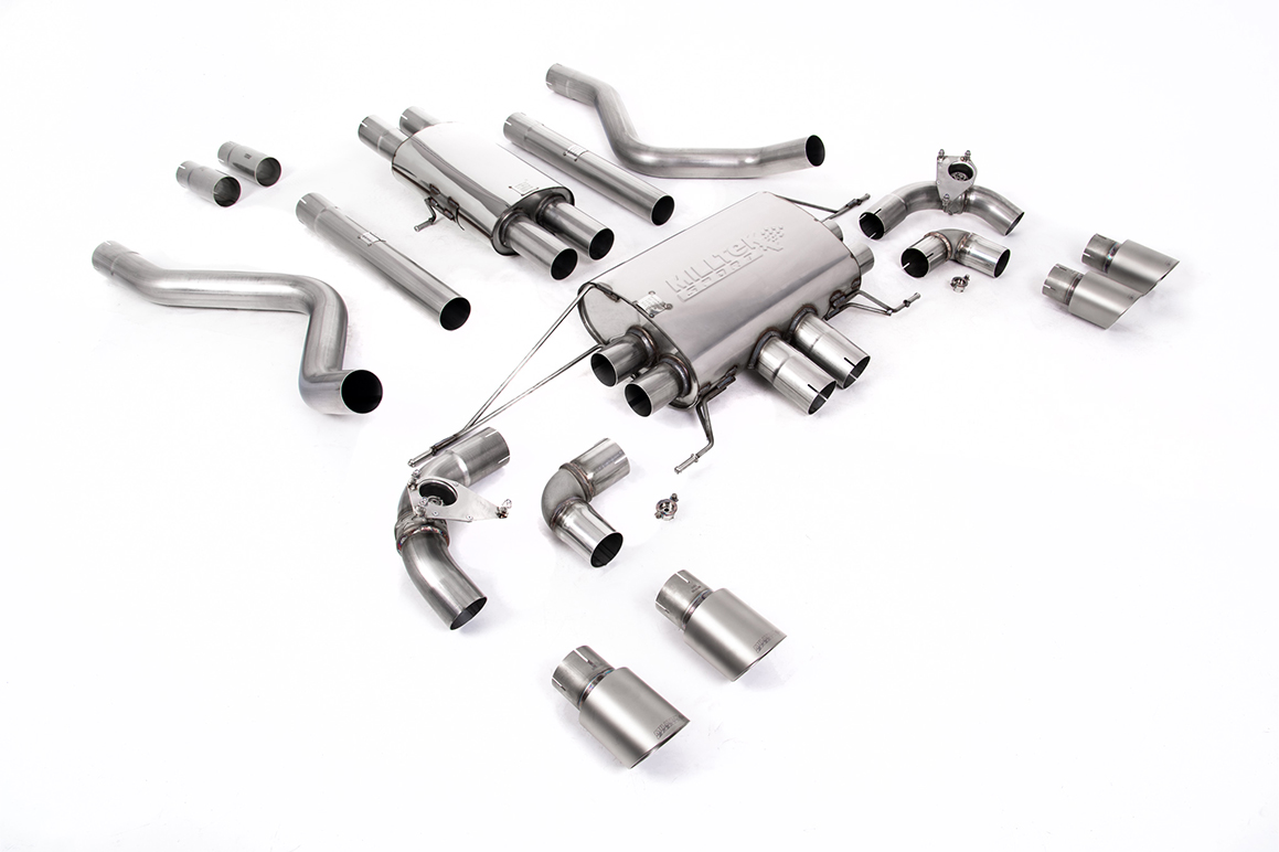 Land Rover Part. Filter-back Defender 110 5.0 V8 Milltek Twin GT-90 Brushed Titanium Trims