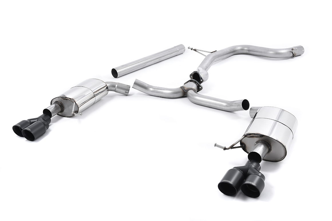 Seat Leon ST Cupra 280 & 290 CAT-BACK Non-resonated (luider) Quad Round Cerakote Black Tips