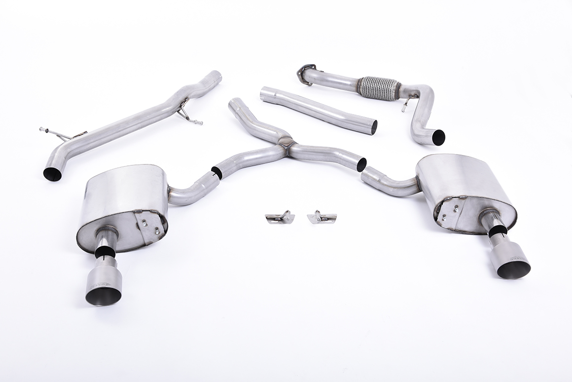 Milltek Cat-back GT-100 Titanium Trims Audi A4 2.0 TFSI B9 Quattro Saloon & Avant