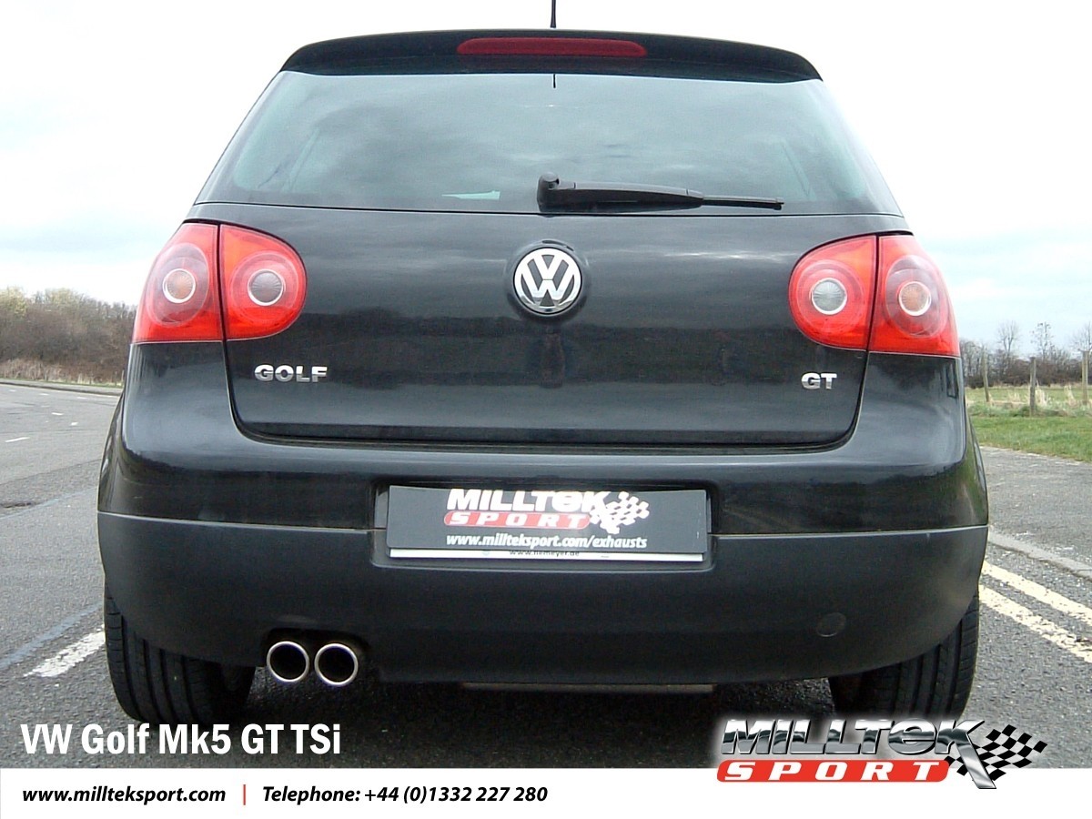 Milltek VW Golf V GT 1.4 TSI cat-back systeem met dubbel 76.2mm