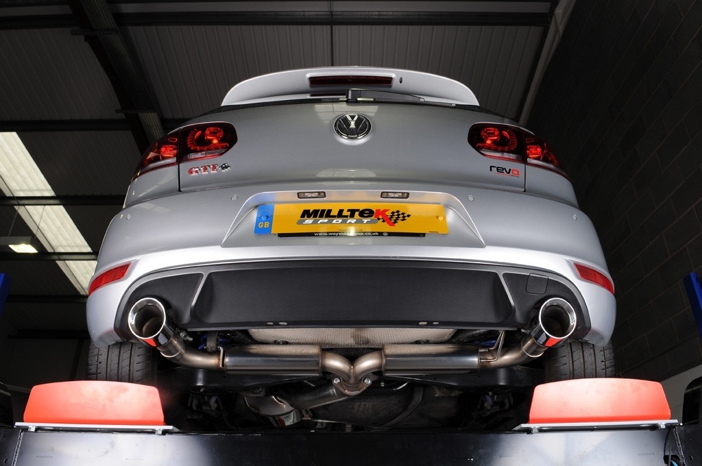 Milltek VW Golf VI GTI 2.0 TSI dual cat-back systeem met zwarte